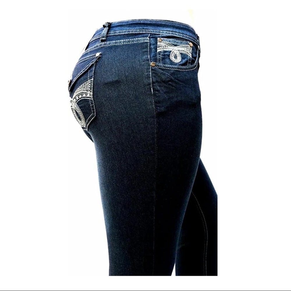 5IVE Women's Plus Size Stretch Black/Blue High Waist Skinny Jeans  Ls.98173ms - Picture 5 of 7
